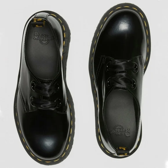 Dr.Martens Holly Platform Oxford In Black Patent Leather Size 9 - Picture 1 of 16